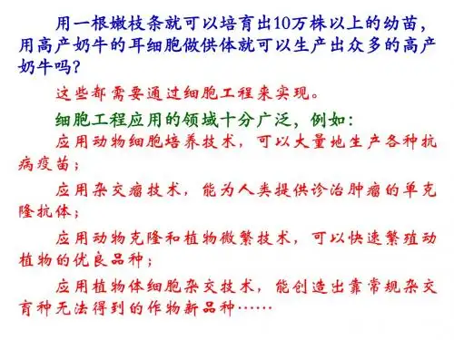 专题II 课题1植物细胞工程