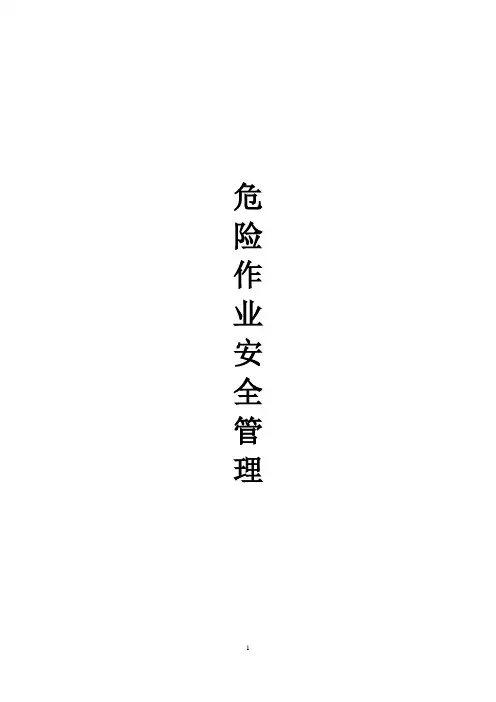 危险作业管理(危险作业许可证)