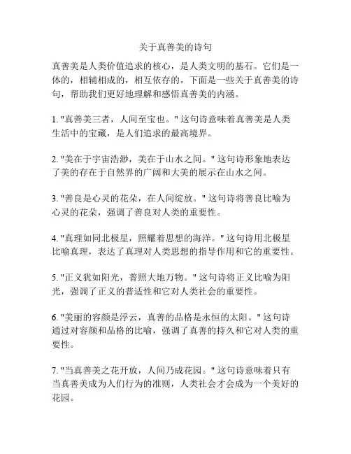 关于真善美的诗句