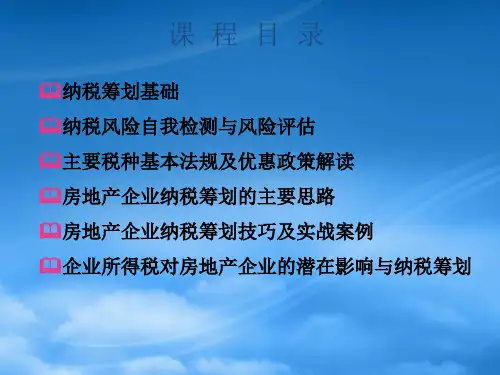 房地产企业纳税筹划技巧与涉税风险规避