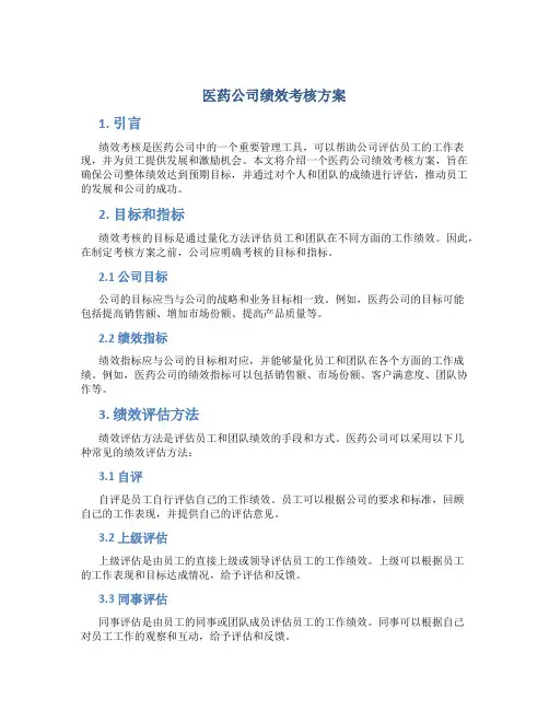 医药公司绩效考核方案