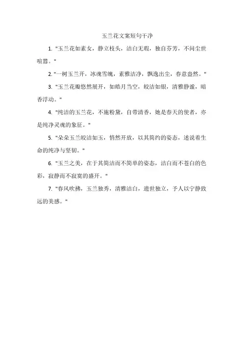 玉兰花文案短句干净