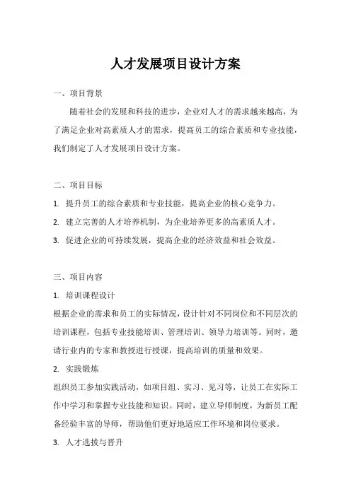 人才发展项目设计方案