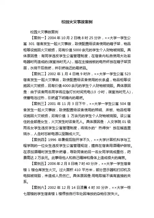 校园火灾事故案例