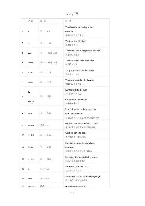 方位介词