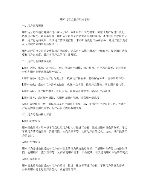 用户运营全套知识点总结