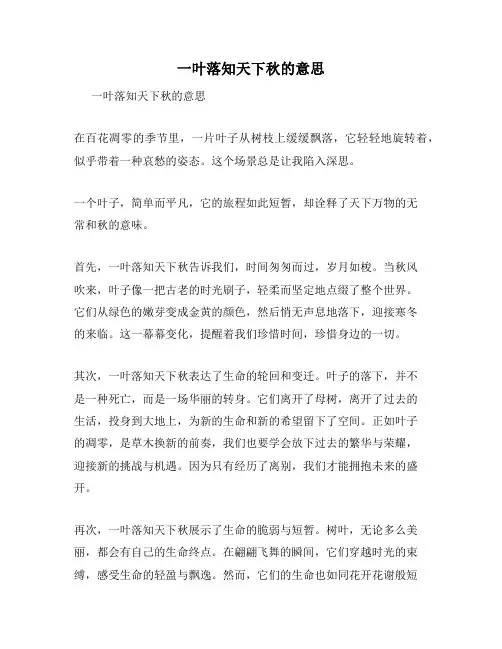 一叶落知天下秋的意思
