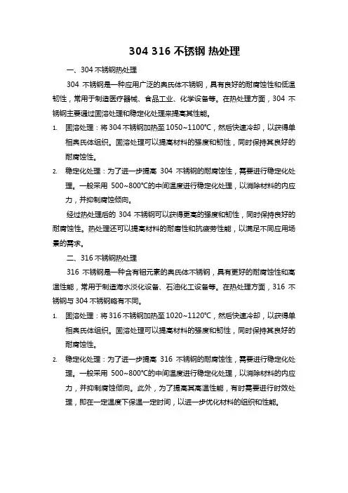 304 316不锈钢 热处理