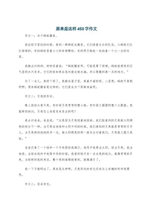原来是这样450字作文