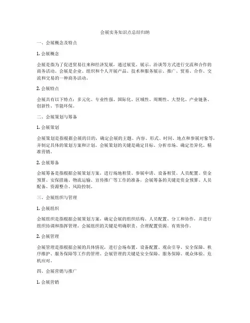 会展实务知识点总结归纳