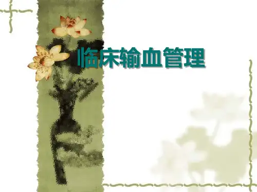 临床输血管理 PPT