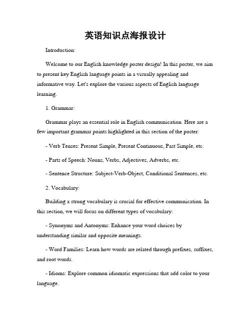 英语知识点海报设计