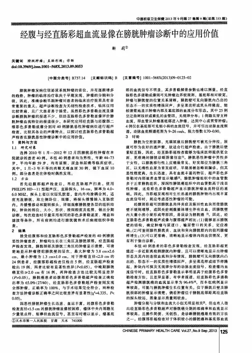 经腹与经直肠彩超血流显像在膀胱肿瘤诊断中的应用价值