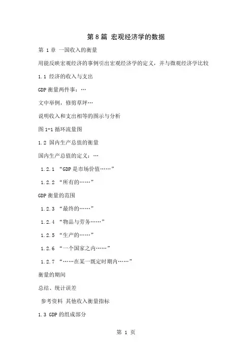 宏观经济学推荐大纲曼昆版共42页word资料