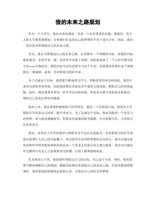 我的未来之路规划