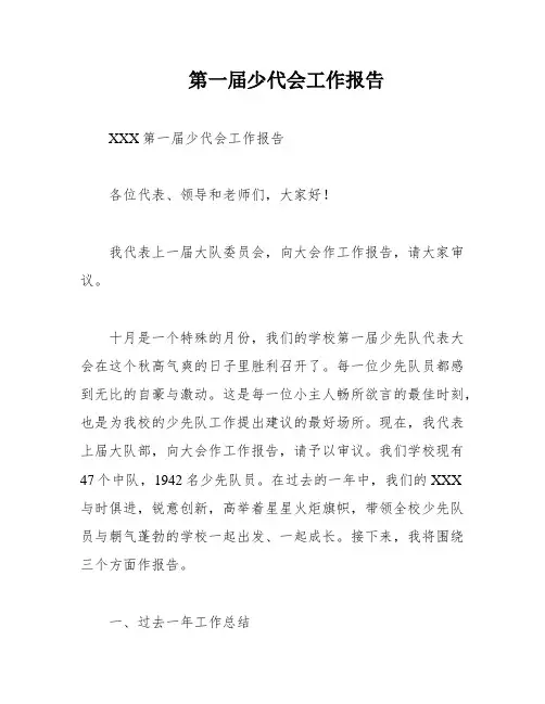 第一届少代会工作报告