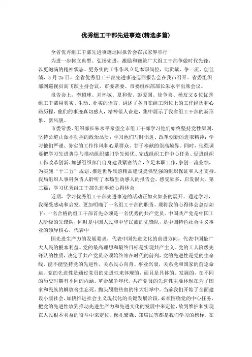优秀组工干部先进事迹