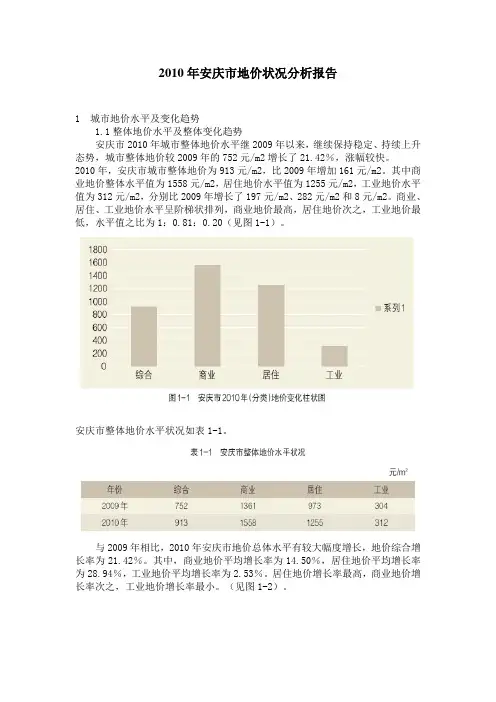 2010年安庆市地价状况分析报告