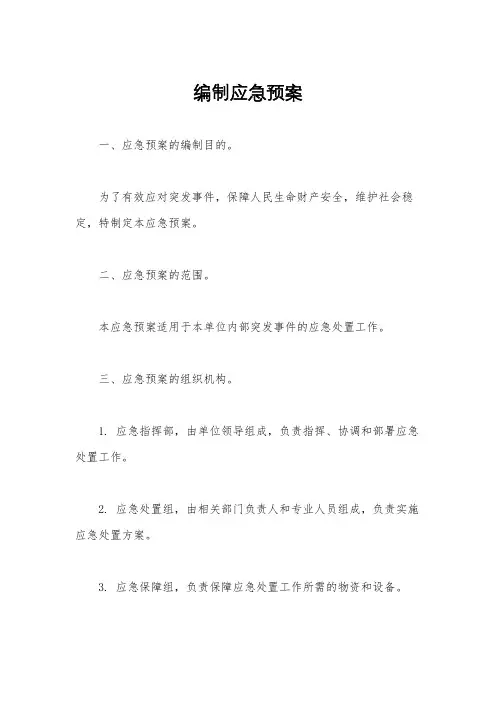编制应急预案