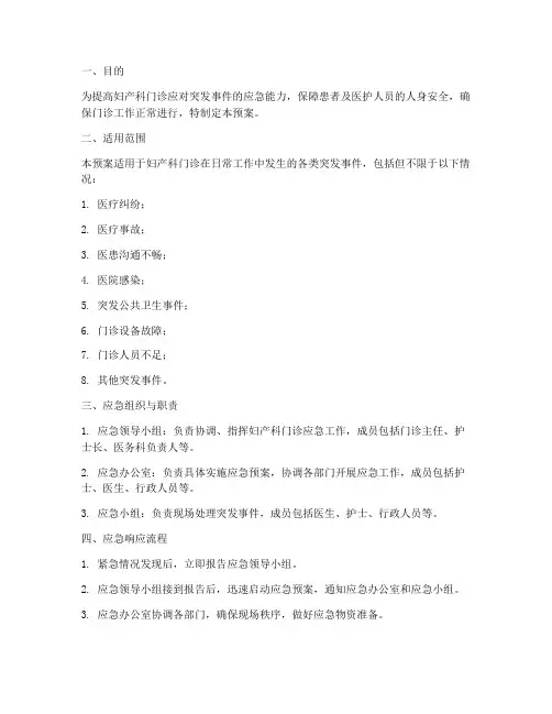 妇产科门诊应急预案