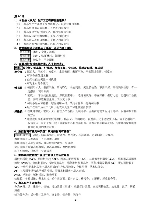 木制品家具制造工艺学