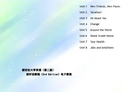 新世纪大学英语(第二版)视听说教程1(3rd Edition)unit2电子教案(答案) PPT