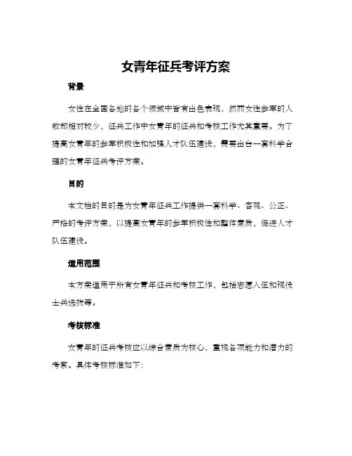 女青年征兵考评方案