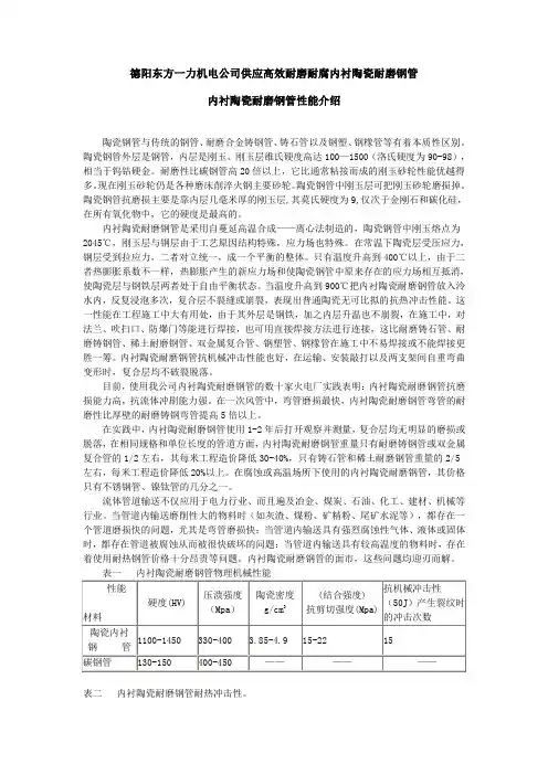 陶瓷内衬钢管