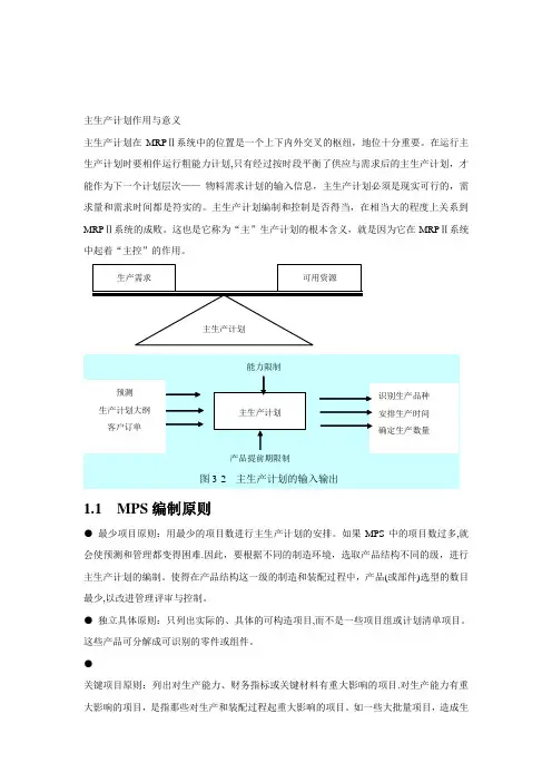 主生产计划详解