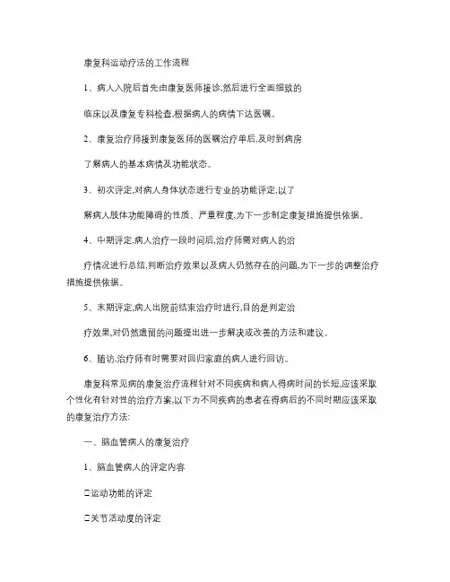 康复科运动疗法的工作流程)