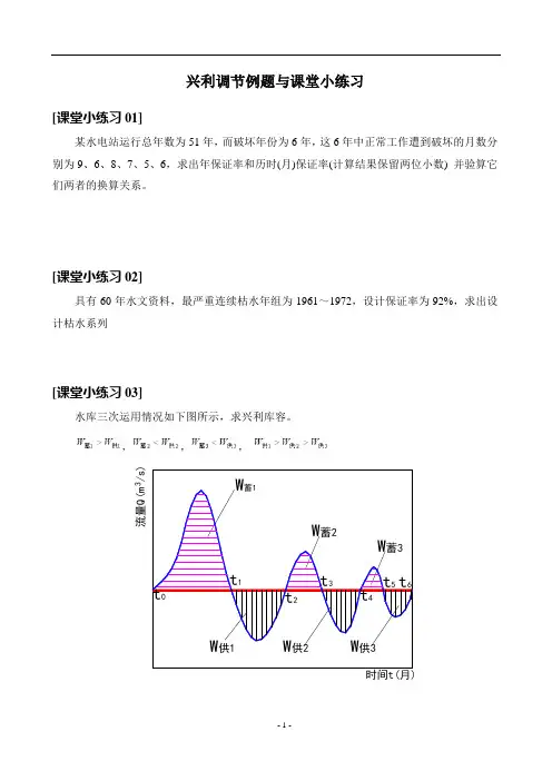 兴利调节例题练习集-2014分析