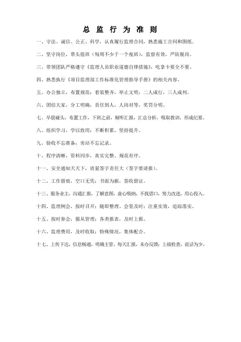 总监行为准则