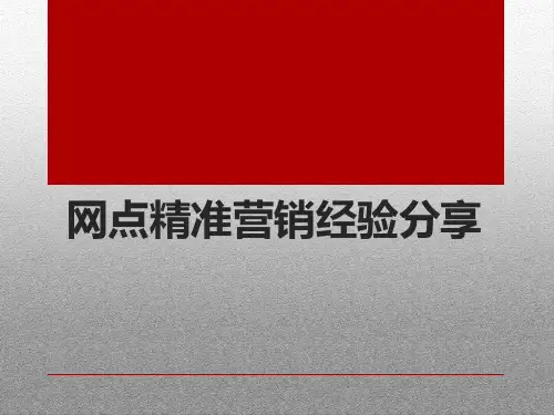 银行保险网点精准营销经验分享36页