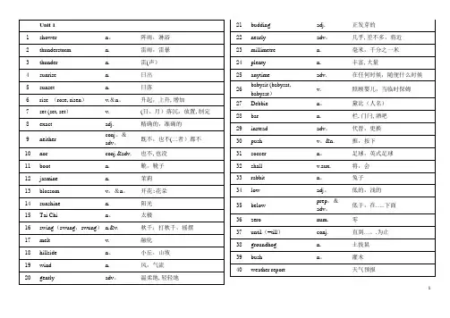 冀教版八年级下册英语单词、短语(打印版)