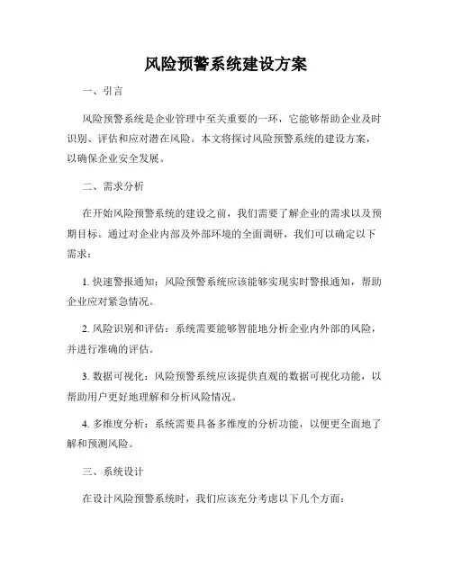 风险预警系统建设方案