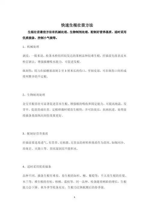 快速生根壮苗方法