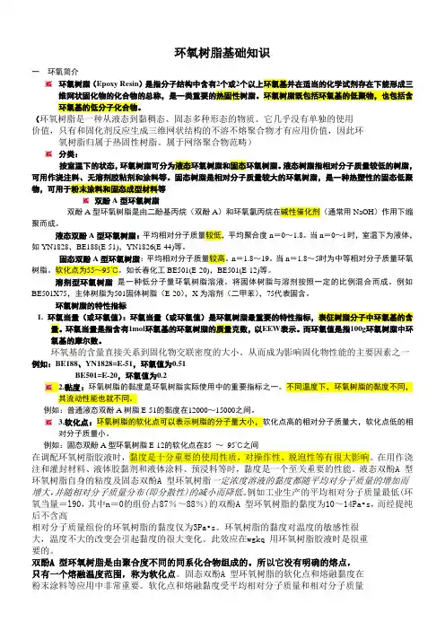 环氧树脂基础知识