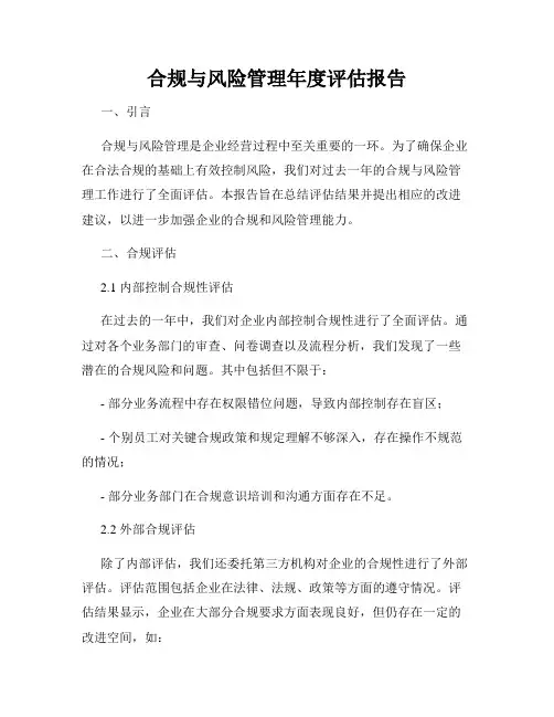 合规与风险管理年度评估报告
