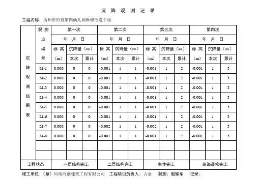 01沉  降  观  测  记  录