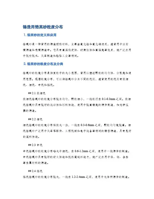 铸造用锆英砂粒度分布