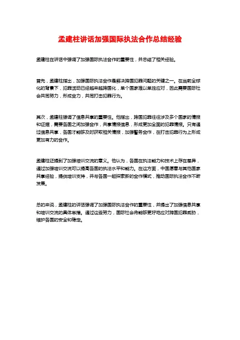 孟建柱讲话加强国际执法合作总结经验 (2)