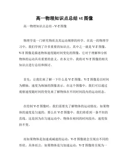 高一物理知识点总结vt图像