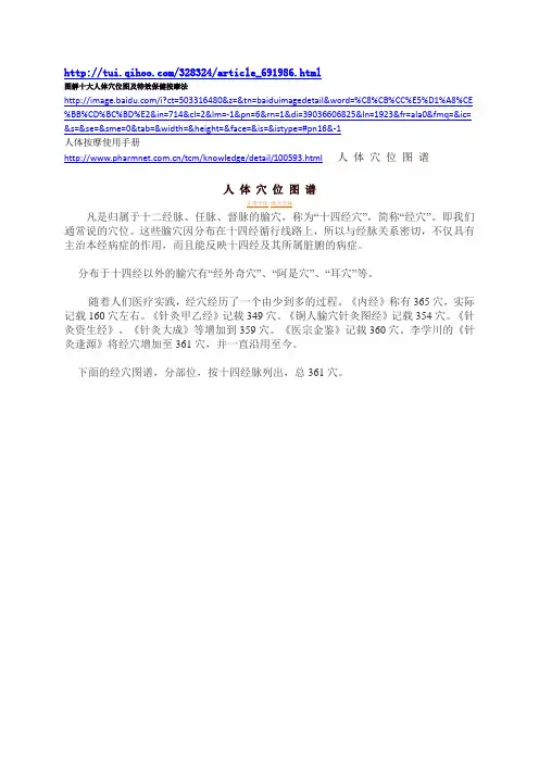 人 体 穴 位 图 谱