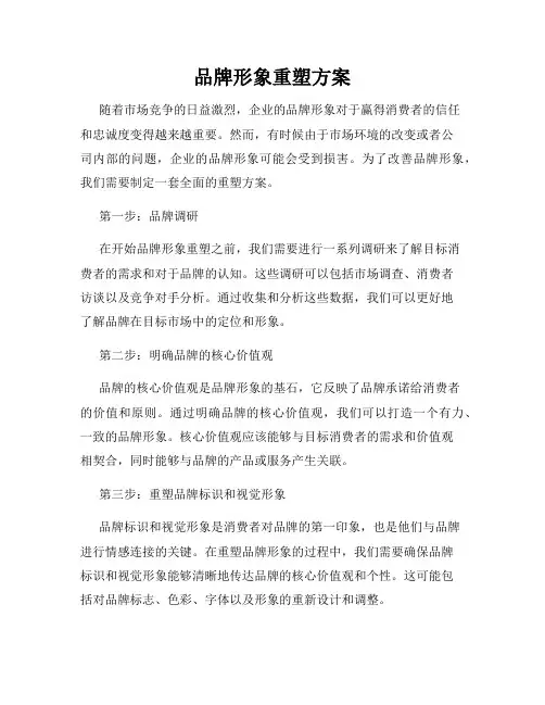 品牌形象重塑方案