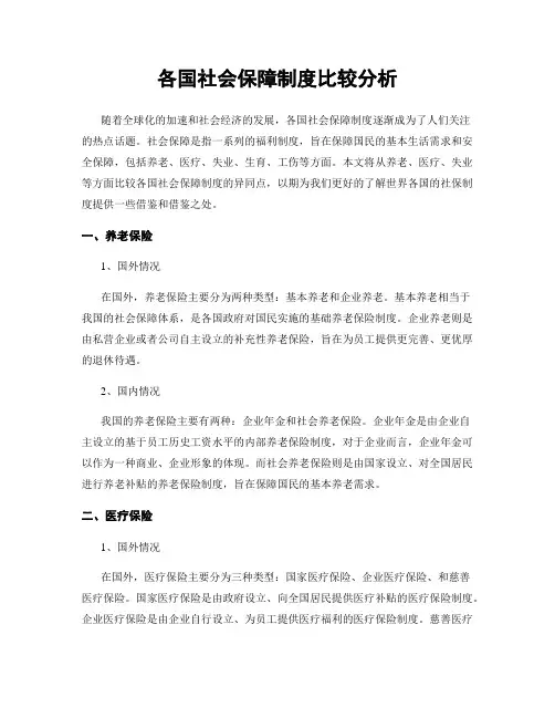 各国社会保障制度比较分析