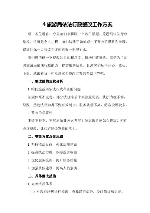 旅游局依法行政整改工作方案