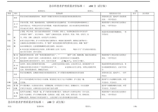 急诊科护理质量评价标准.docx