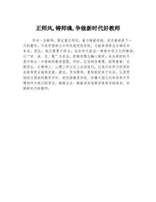 正师风,铸师魂,争做新时代好教师