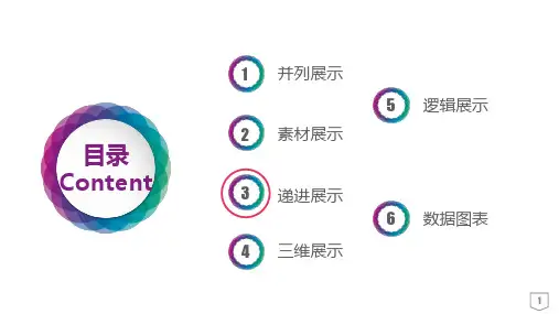 商务风多色时间轴流程图PPT图表集