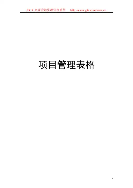 软件项目管理表格